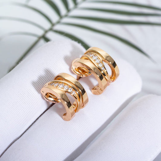 [⭐Shinejoy]ZERO 1 PINK GOLD DIAMONDS EARRINGS