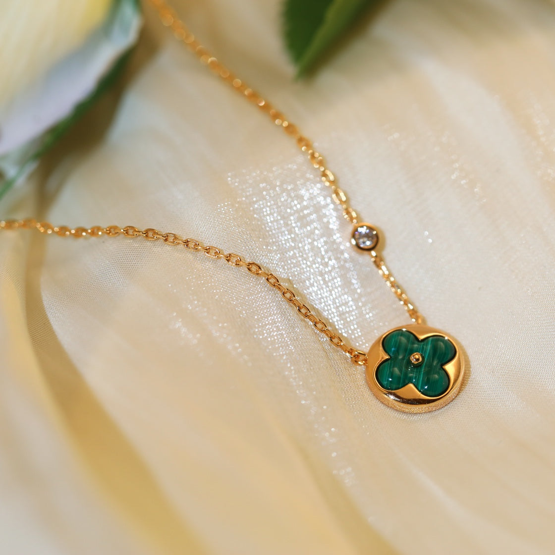 [⭐Shinejoy]SUN PEDANT PINK GOLD 1 DIAMOND NECKLACE