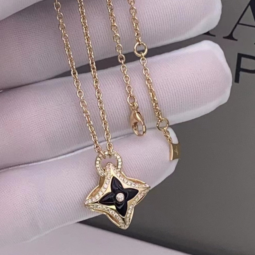 [⭐Shinejoy]STAR PEDANT PINK GOLD DIAMOND NECKLACE