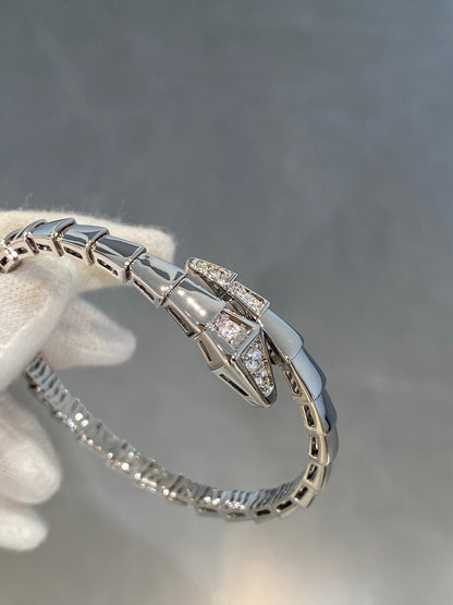 [⭐Shinejoy]SERPENTI BRACELET DIAMONDS SILVER