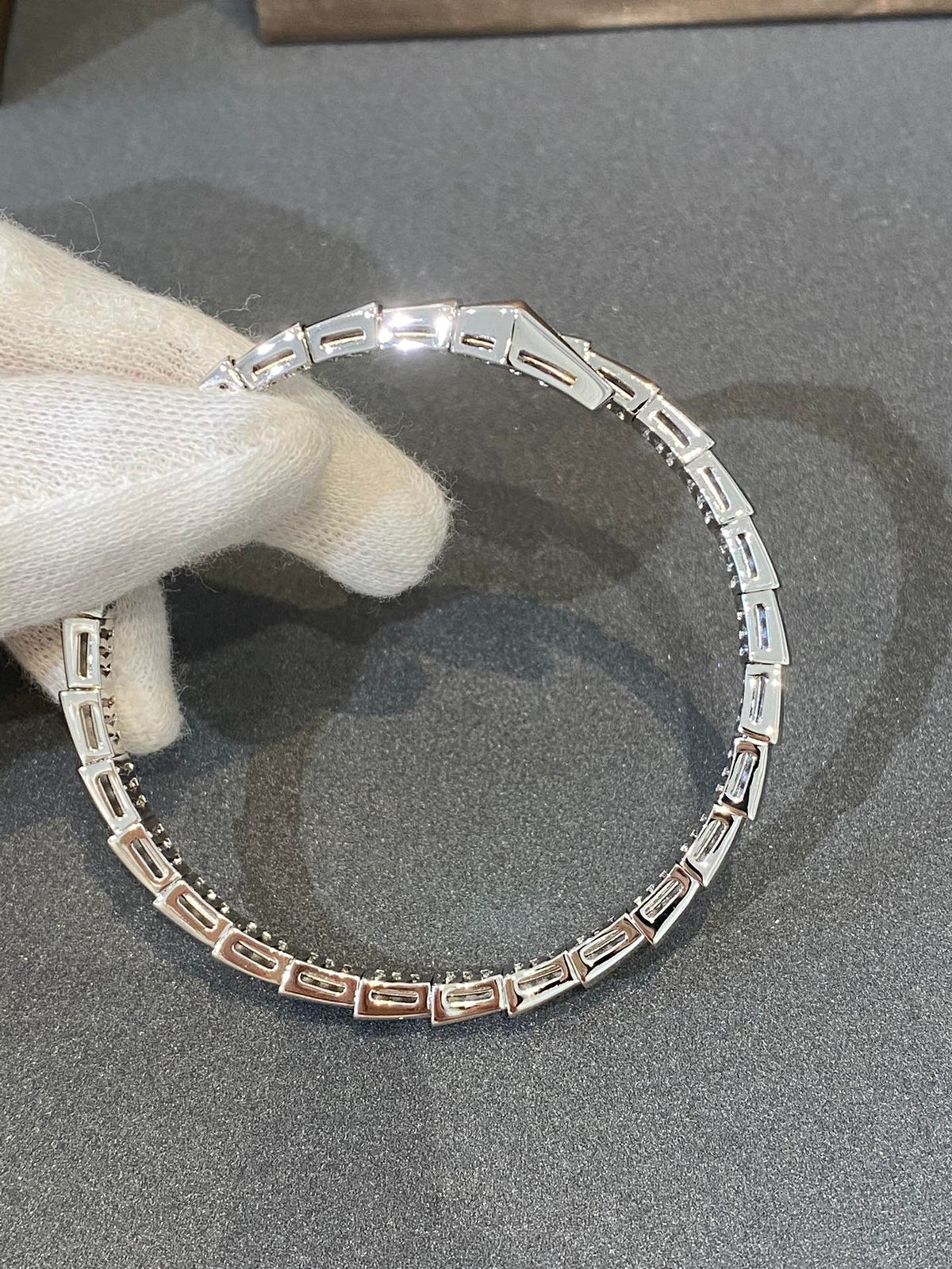 [⭐Shinejoy]SERPENTI BRACELET DIAMONDS SILVER