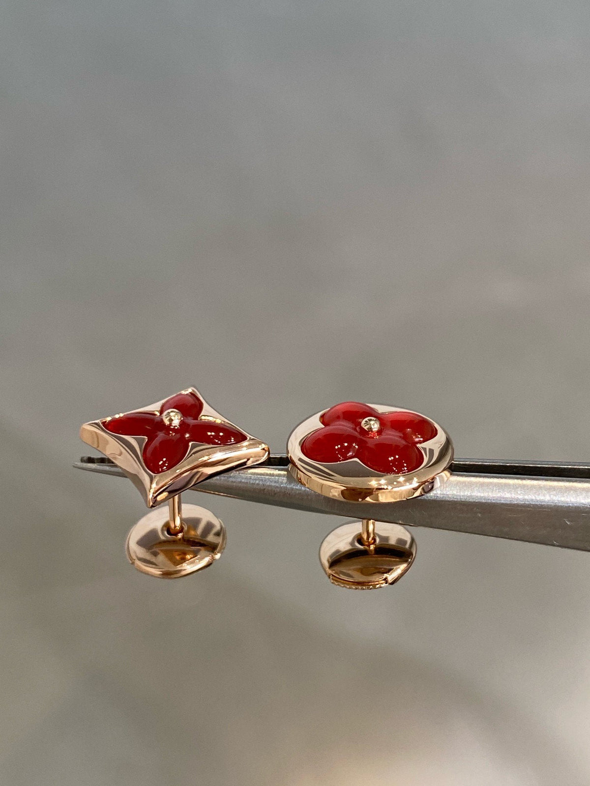 [⭐Shinejoy]STAR AND SUN PINK GOLD CARNELIAN STUD EARRINGS