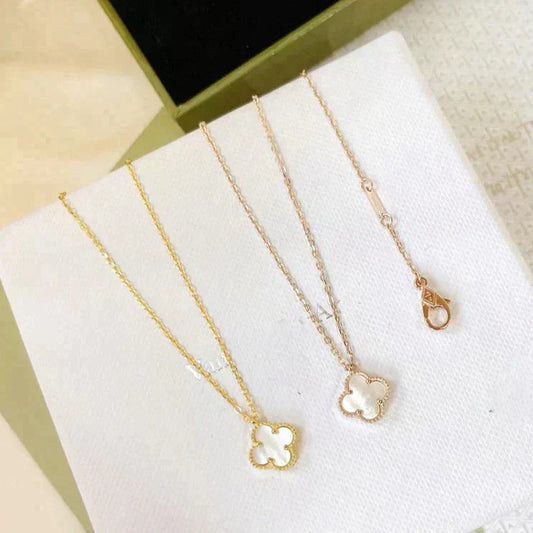 [⭐Shinejoy]CLOVER MINI 9.5MM WHITE MOTHER-OF-PEARL NECKLACE