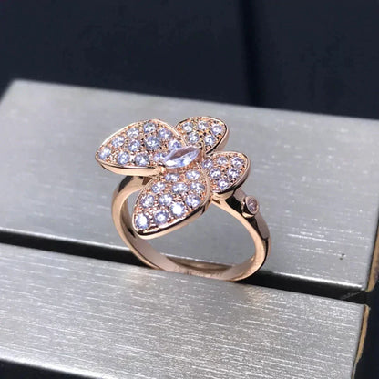 [⭐Shinejoy]BUTTERFLY PINK GOLD DIAMOND RING