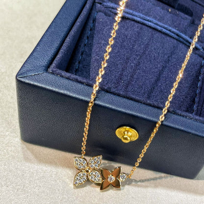[⭐Shinejoy]STAR BLOSSOM NECKLACE PINK GOLD DIAMONDS