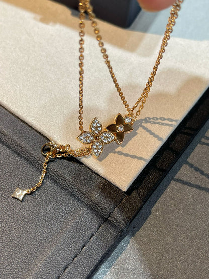 [⭐Shinejoy]STAR BLOSSOM NECKLACE PINK GOLD DIAMONDS