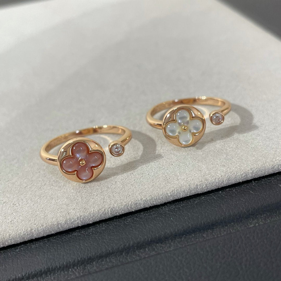 [⭐Shinejoy]SUN 1 DIAMOND PINK MOP RING