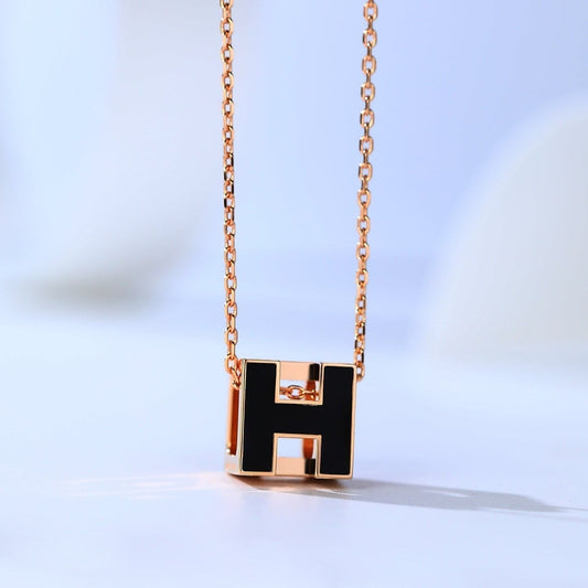 [⭐Shinejoy]H CAGE PINK GOLD NECKLACE