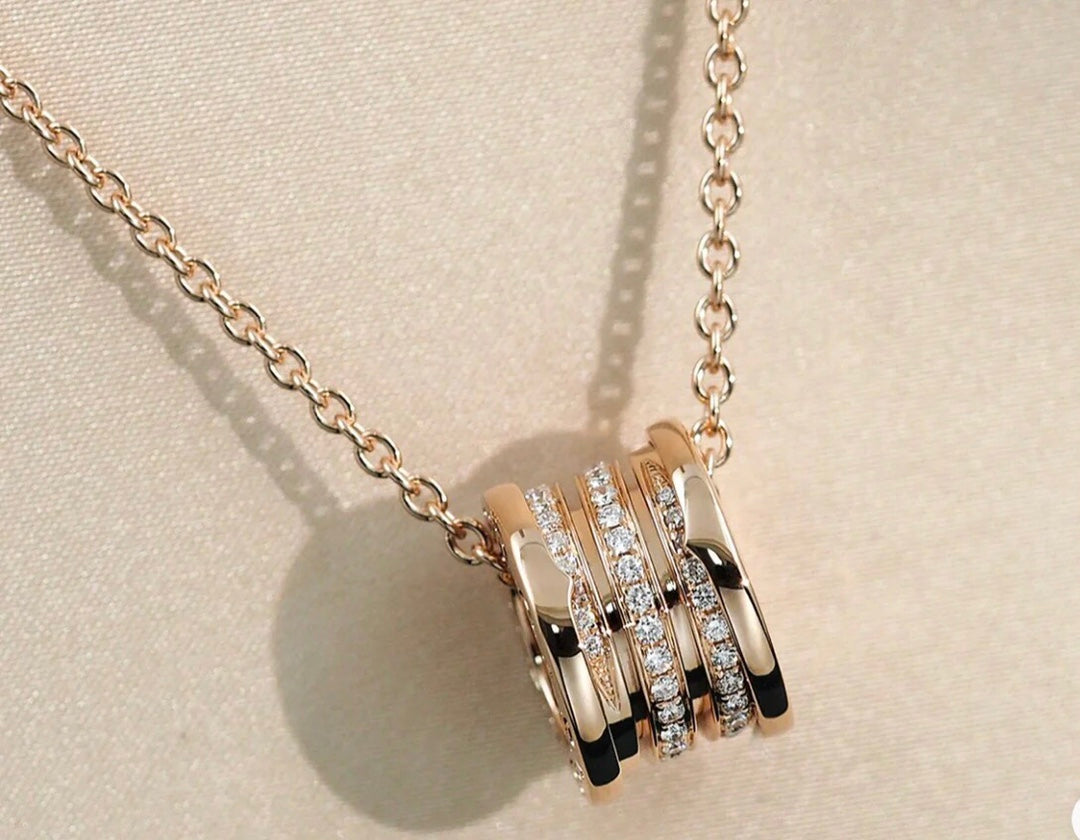 [⭐Shinejoy]ZERO 1 PINK GOLD DIAMOND NECKLACE