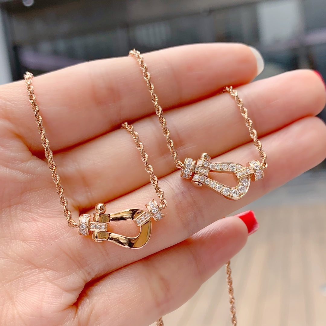 [⭐Shinejoy]FORCE 10 PINK GOLD DIAMOND NECKLACE