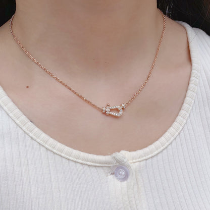 [⭐Shinejoy]FORCE 10 PINK GOLD DIAMOND NECKLACE