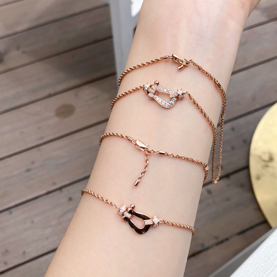 [⭐Shinejoy]FORCE 10 PINK GOLD DIAMOND NECKLACE