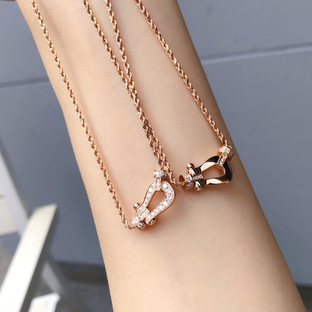[⭐Shinejoy]FORCE 10 PINK GOLD DIAMOND NECKLACE