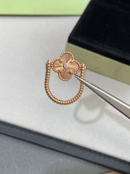 [⭐Shinejoy]CLOVER RIVERSIBLE ROSE GOLD RING