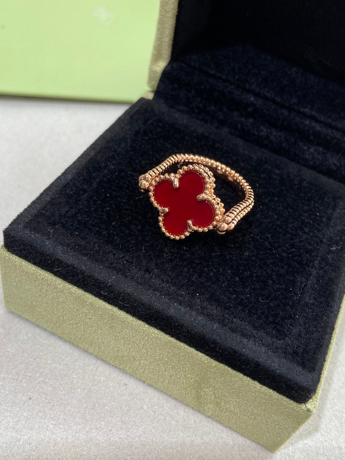 [⭐Shinejoy]CLOVER RIVERSIBLE ROSE GOLD RING