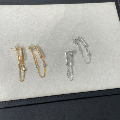 [⭐Shinejoy]CHAINE CHAOS DIAMOND DROP EARRINGS