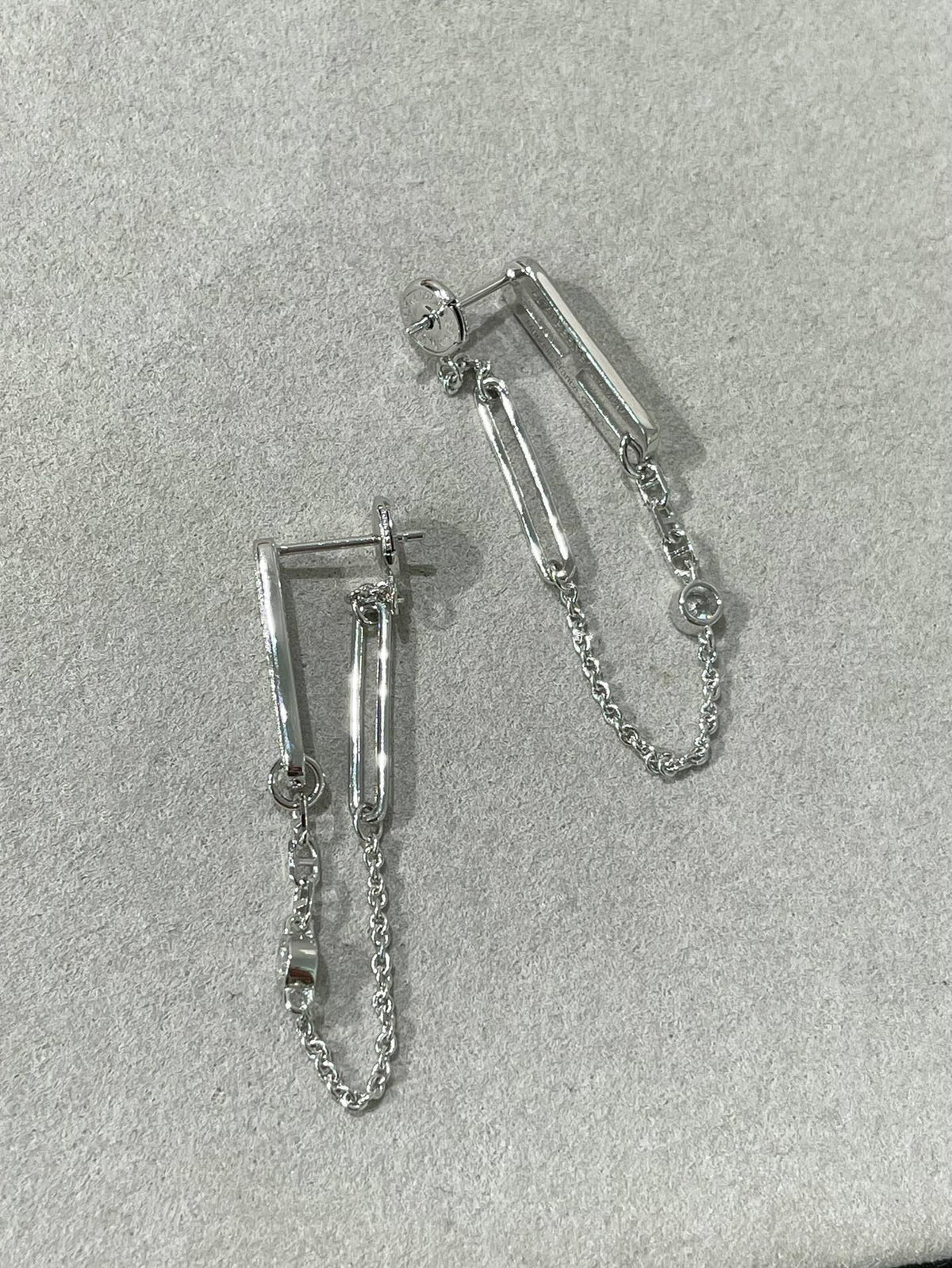 [⭐Shinejoy]CHAINE CHAOS DIAMOND DROP EARRINGS