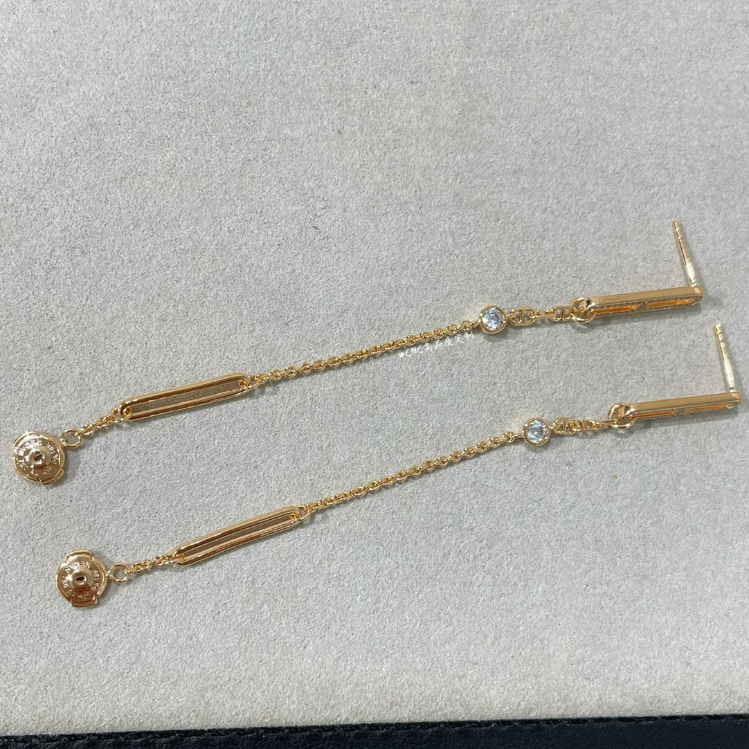 [⭐Shinejoy]CHAINE CHAOS DIAMOND DROP EARRINGS