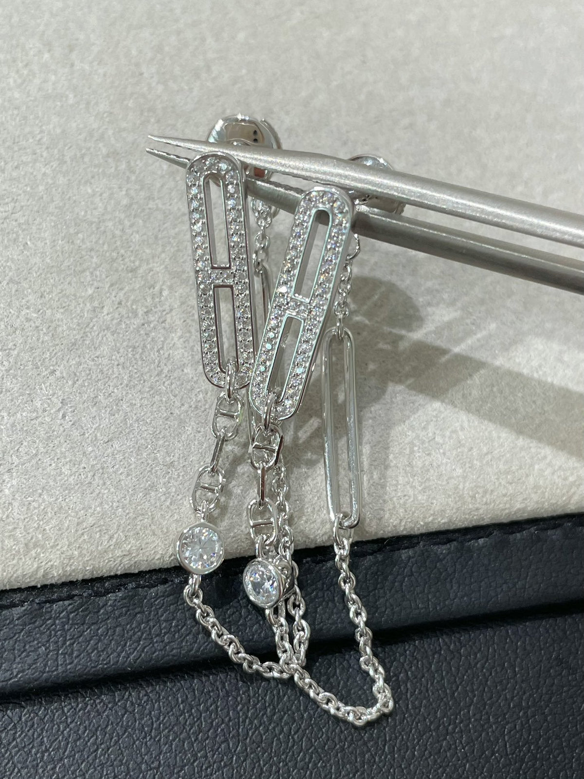 [⭐Shinejoy]CHAINE CHAOS DIAMOND DROP EARRINGS