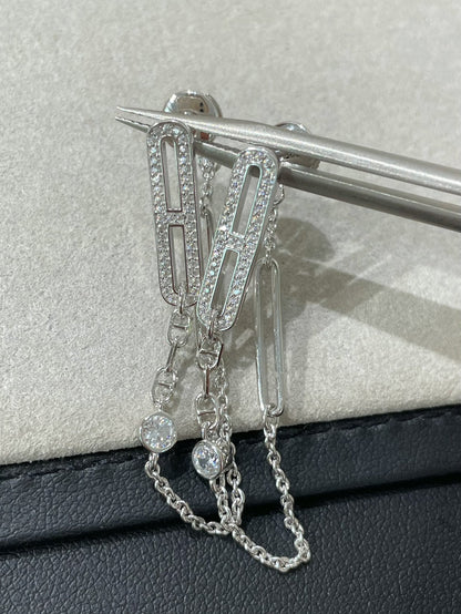 [⭐Shinejoy]CHAINE CHAOS DIAMOND DROP EARRINGS