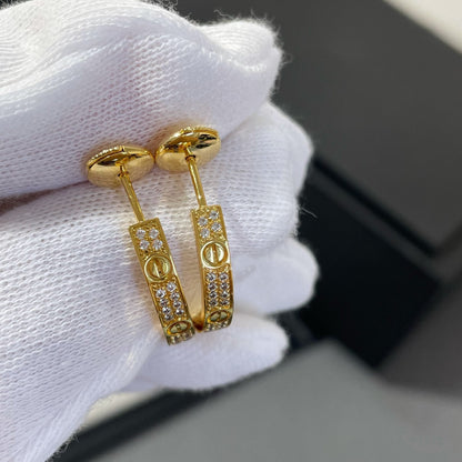[⭐Shinejoy]LOVE DIAMOND GOLD HOOP EARRINGS