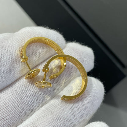 [⭐Shinejoy]LOVE DIAMOND GOLD HOOP EARRINGS