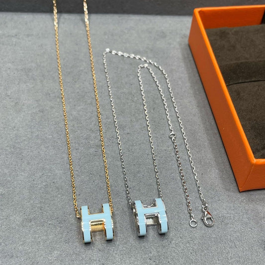 [⭐Shinejoy]POP H SKY BLUE NECKLACE