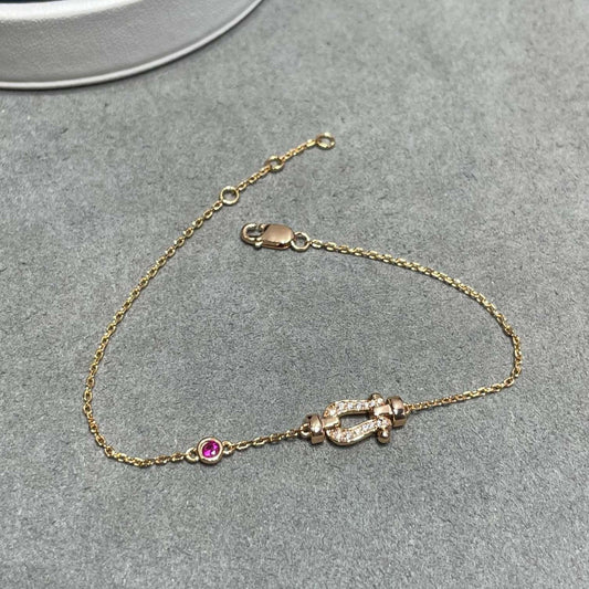[⭐Shinejoy]FORCE 10 DIAMOND CHAIN LINK PINK GOLD BRACELET