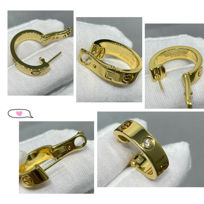 [⭐Shinejoy]LOVE 5.5MM 1 DIAMOND EARRINGS