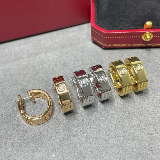 [⭐Shinejoy]LOVE 5.5MM 1 DIAMOND EARRINGS