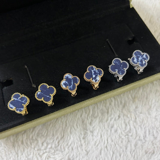 [⭐Shinejoy]CLOVER PIETERSITE MEDIUM STUD EARRINGS