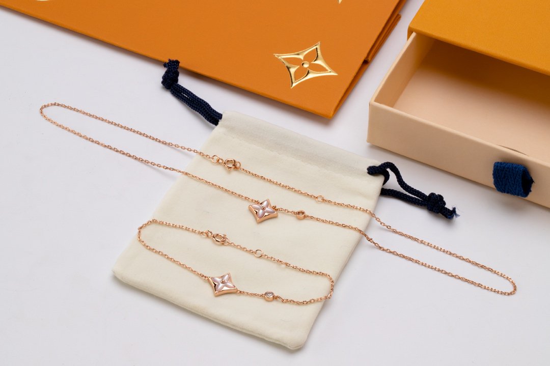 [⭐Shinejoy]STAR PINK MOP 1 DIAMOND PINK GOLD NECKLACE
