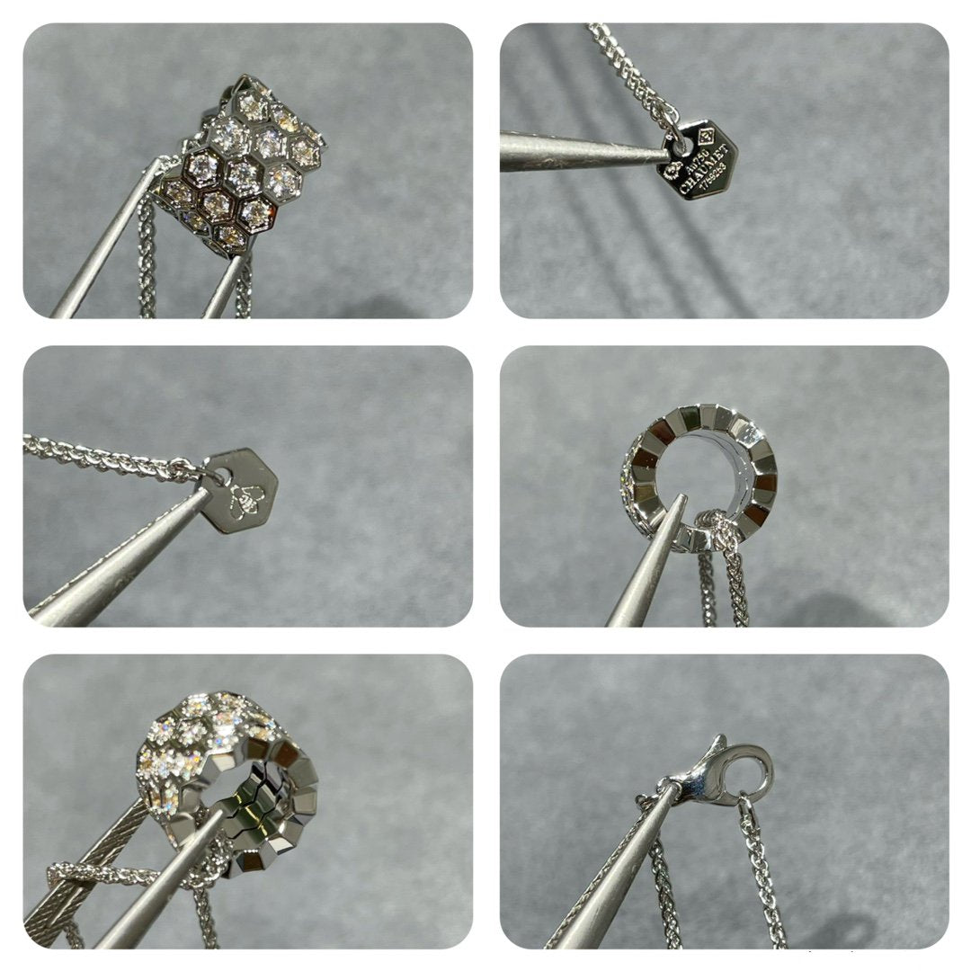 [⭐Shinejoy]BEE LOVE DIAMOND PAVED 3 ROW NECKLACE