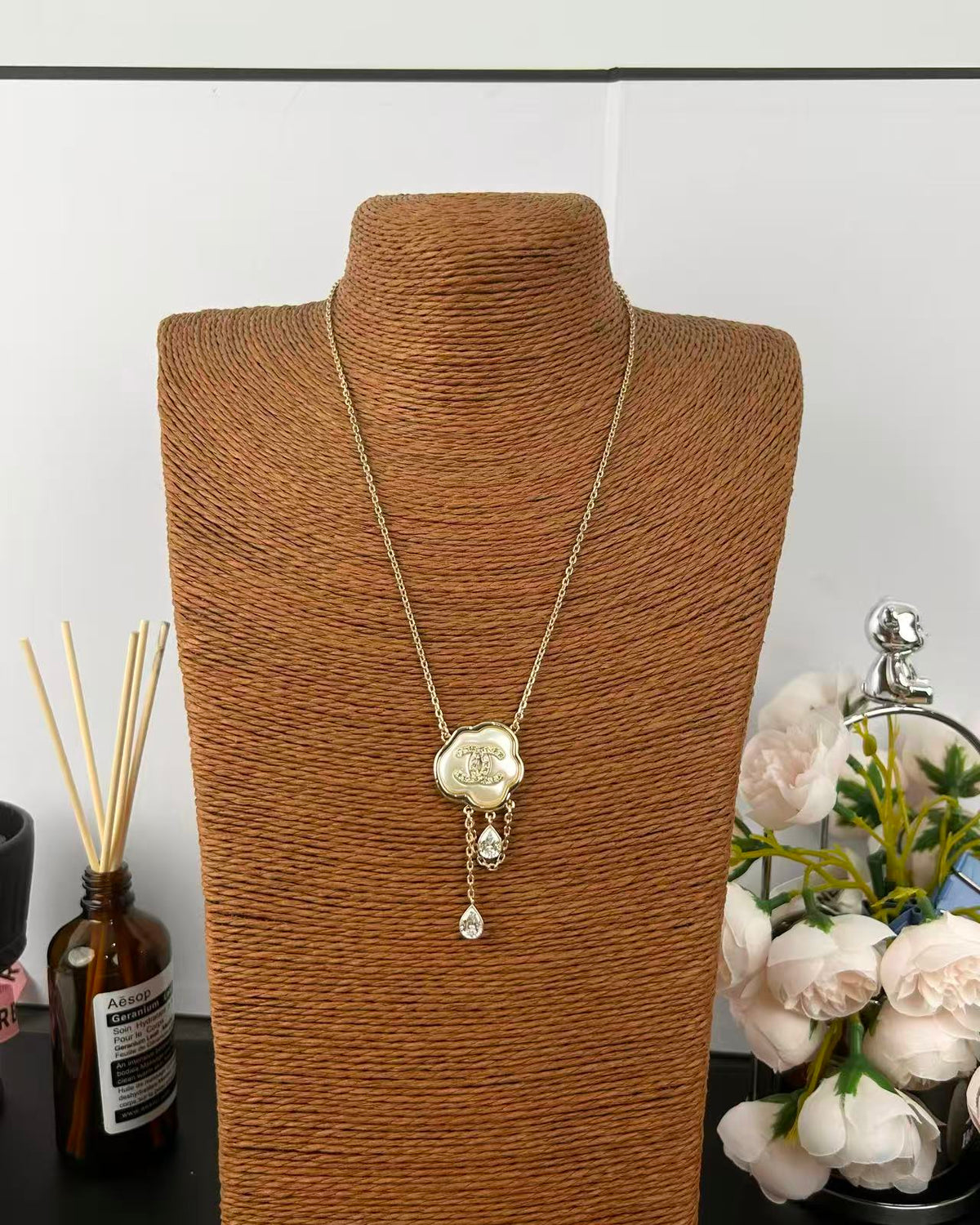 [⭐Shinejoy]Cloud Pearl Mother-of-Pearl Diamond Chain Pendant Necklace
