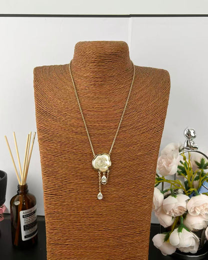 [⭐Shinejoy]Cloud Pearl Mother-of-Pearl Diamond Chain Pendant Necklace