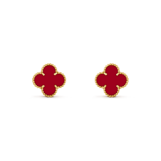 [⭐Shinejoy]CLOVER MEDIUM 1 MOTIFS CARNELIAN  EARRINGS