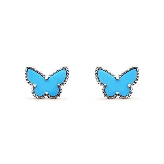 [⭐Shinejoy]BUTTERFLY TURQUOISE EARRINGS SILVER