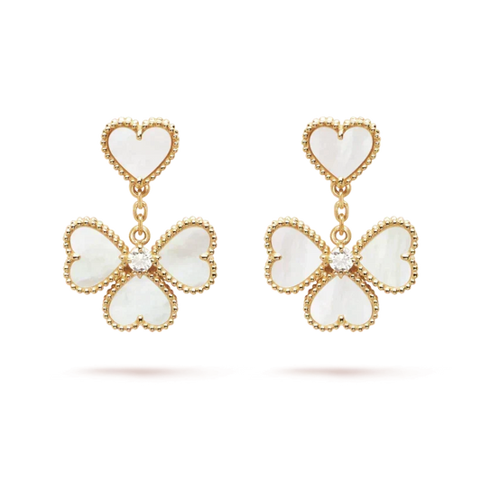 [⭐Shinejoy]CLOVER SWEET WHITE MOP EARRINGS