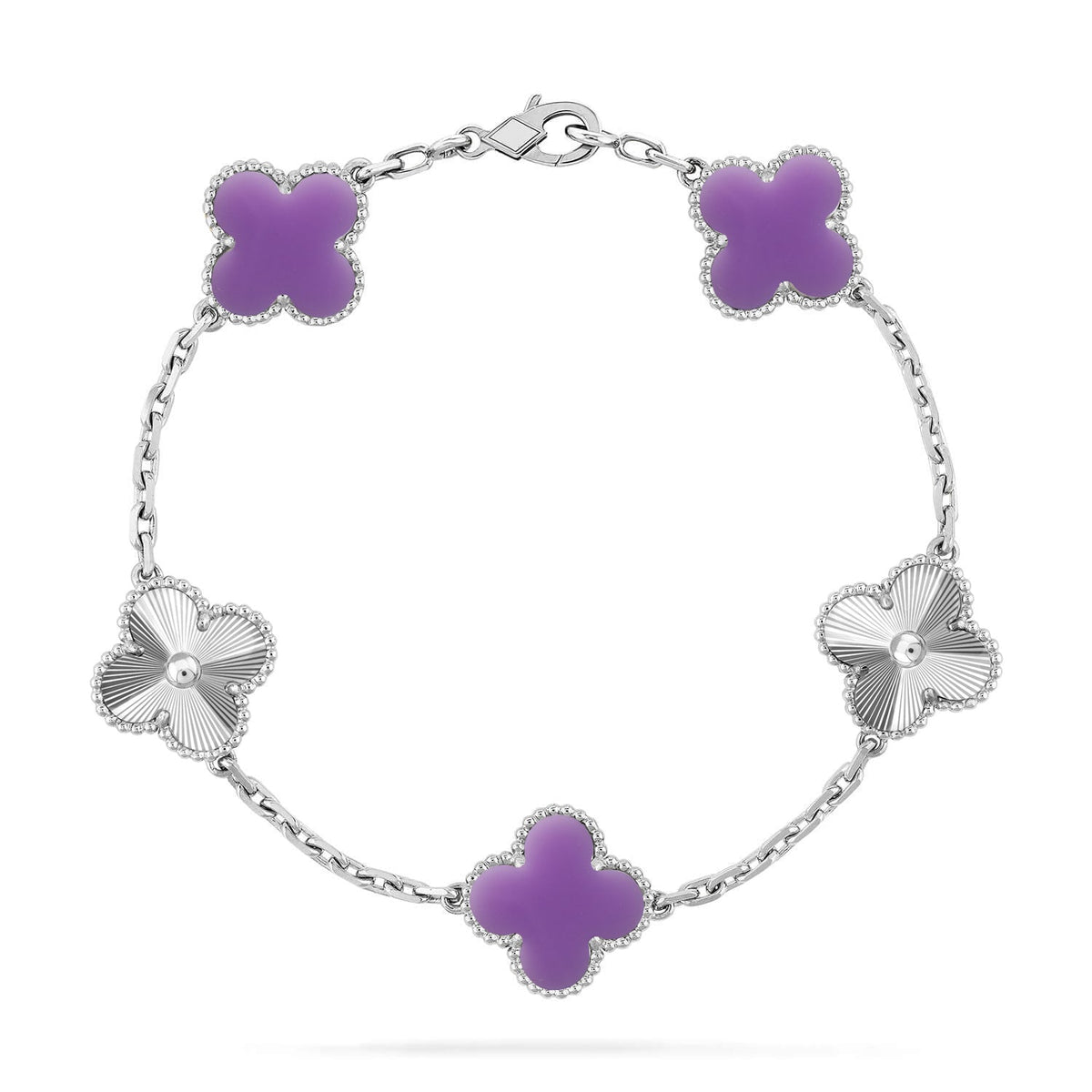 [⭐Shinejoy]CLOVER 5 MOTIF LIGHT PURPLE BRACELET COLLECTION