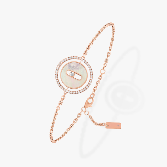 [⭐Shinejoy]Demo MOVE WHITE MOTHER OF PEARL PINK GOLD DIAMOND BRACELET