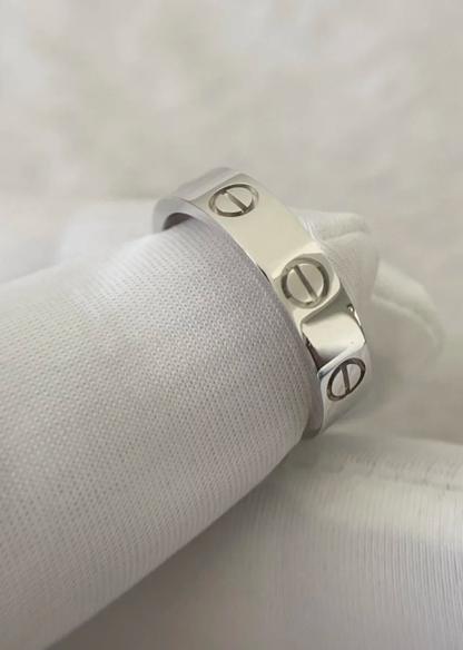 [⭐Shinejoy]LOVE RING 4MM 1 DIAMOND SILVER