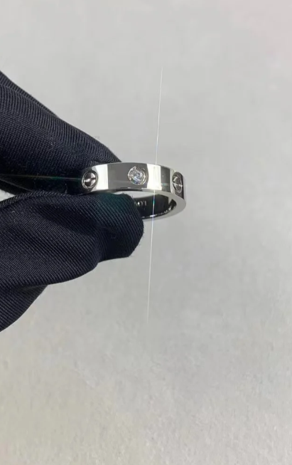 [⭐Shinejoy]LOVE RING 4MM 1 DIAMOND SILVER