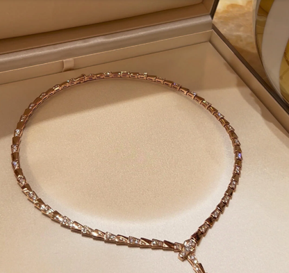 [⭐Shinejoy]NEW！SERPENT DIAMOND NECKLACE