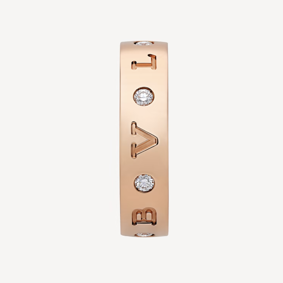 [⭐Shinejoy]ZERO 1 ESSENTIAL PINK GOLD BAND WITH DIAMONDS RING