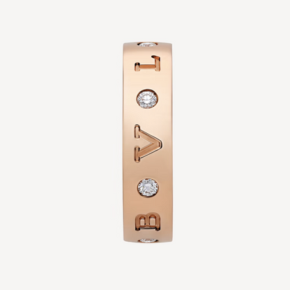 [⭐Shinejoy]ZERO 1 ESSENTIAL PINK GOLD BAND WITH DIAMONDS RING