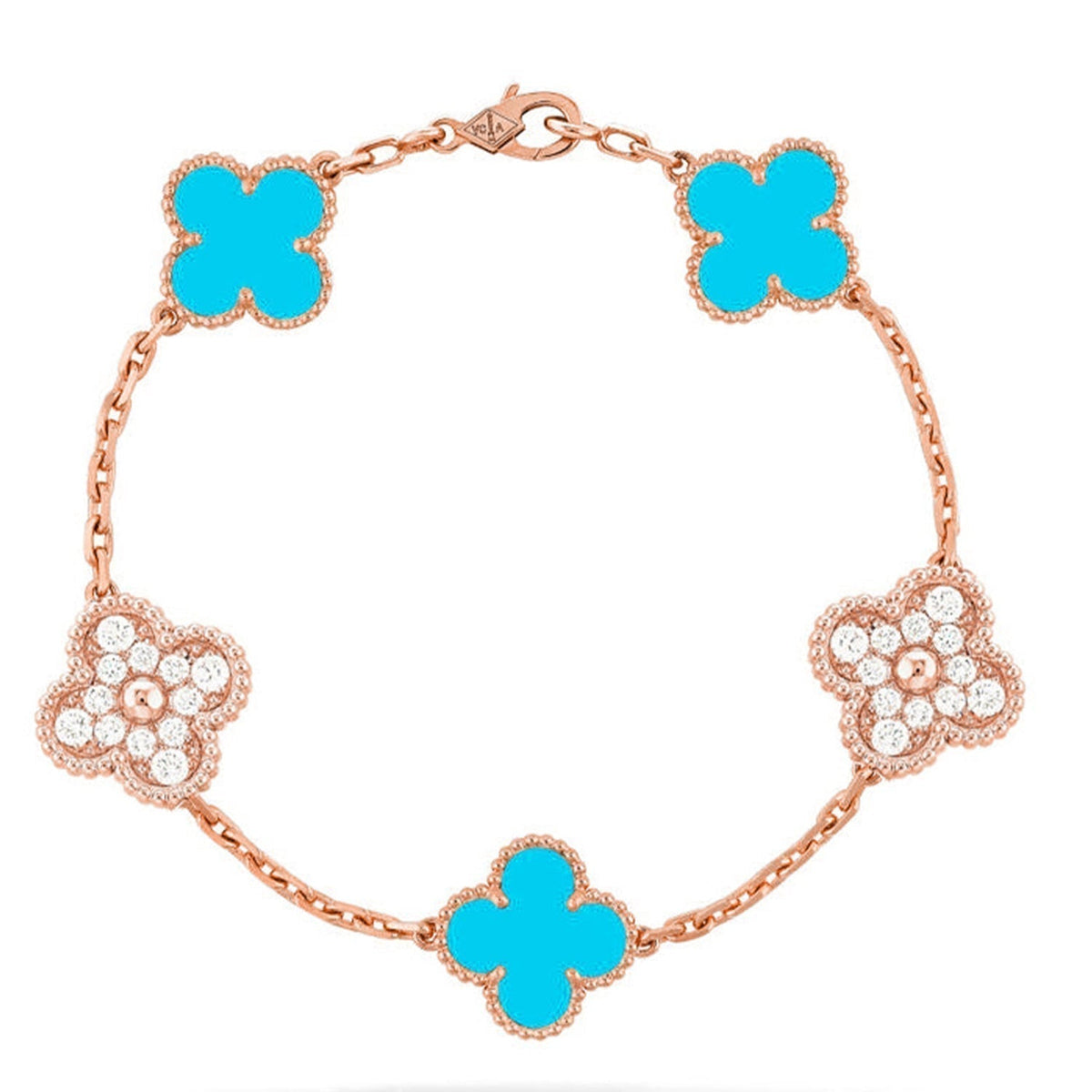 [⭐Shinejoy] CLOVER 5 MOTIF TURQUOISE BRACELET COLLECTION