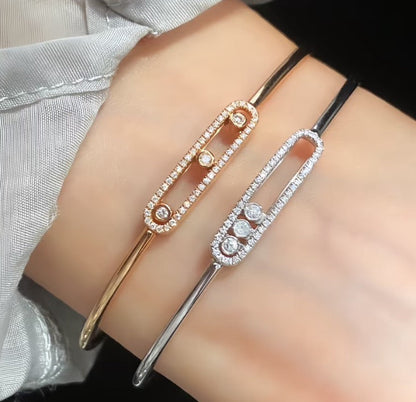 [⭐Shinejoy]Move Pavé Diamond Bangle Bracelet M