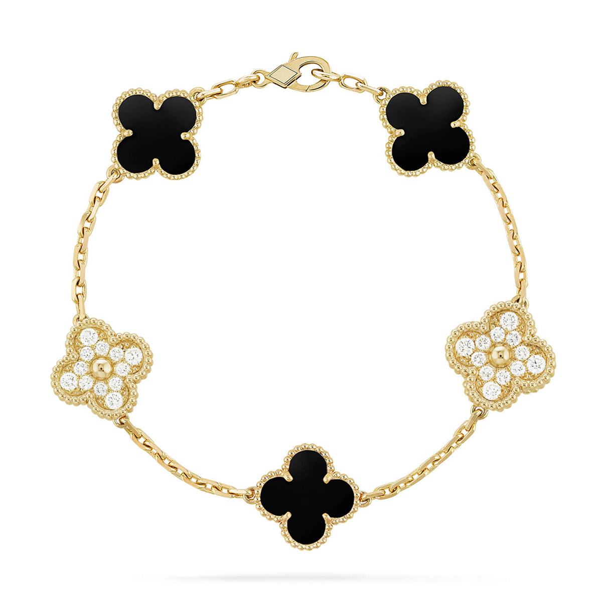 [⭐Shinejoy] CLOVER 5 MOTIF ONYXS BRACELET COLLECTION