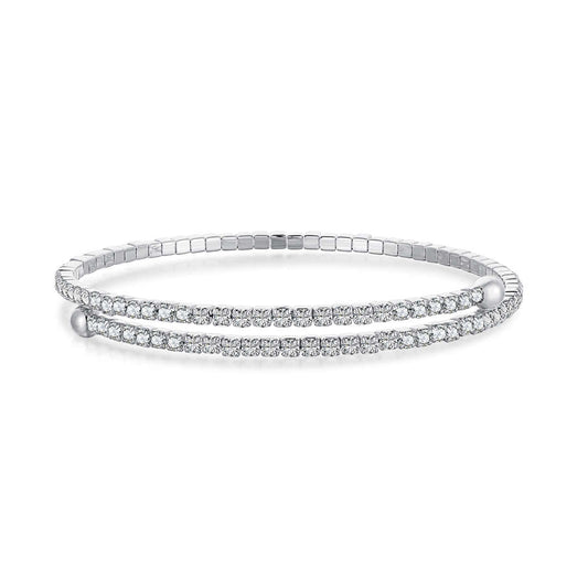 [Shinejoy Jewelry]Row of Diamonds Round Fashion Bracelet