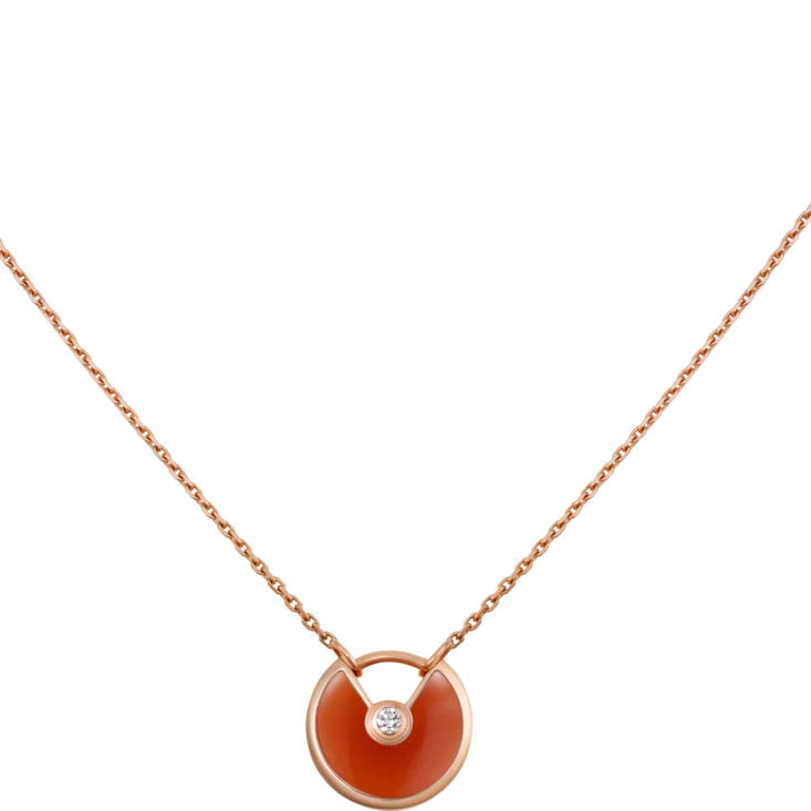 [⭐Shinejoy]AMULETTE GOLD CARNELIAN ONYX NECKLACE